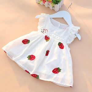 Baby Girl's Embroidered Strawberry Dress